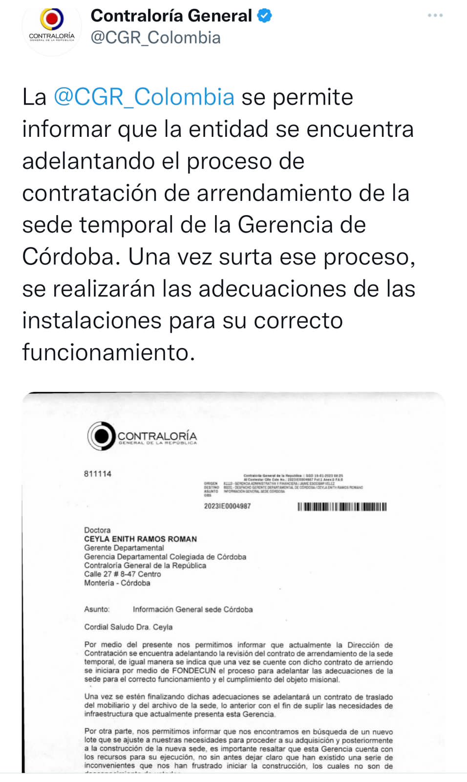 respuesta cgr sede cordoba
