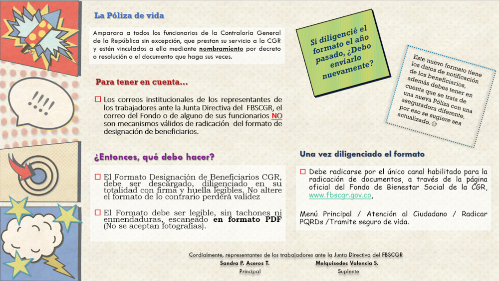 informacion poliza de vida trabajadores cgr